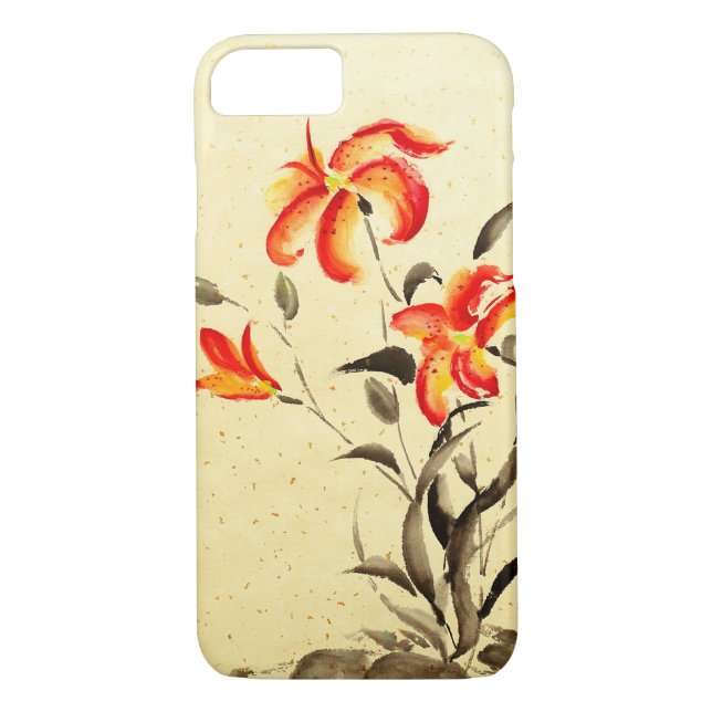 Tiger Lily - röd Case-Mate iPhone Skal (Baksida)