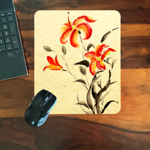 Tiger Lily - röd Musmatta