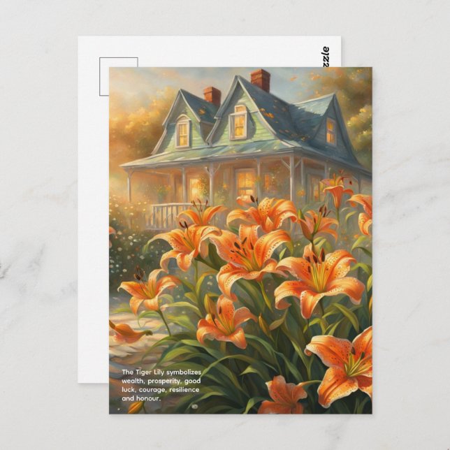 Tiger Lily Symbolism Vykort (Fram/baksida)