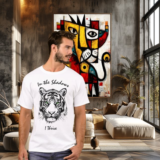 Tiger Linje Konst Illustration – Anpassad Text T-S T Shirt (Skapare uppladdad)