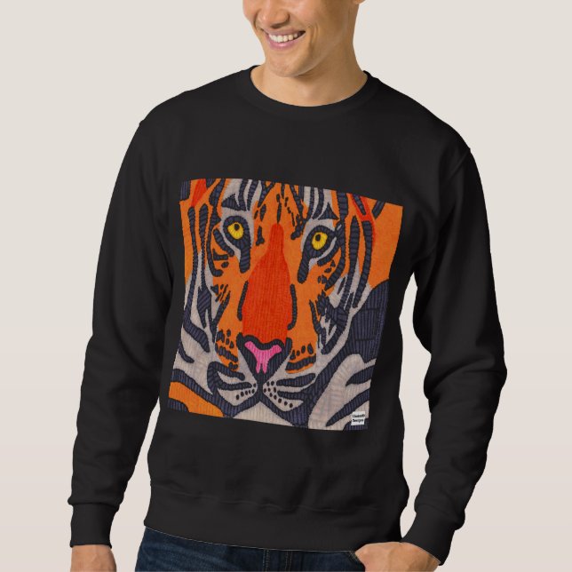 Tiger (livlig) - Herr Tröja Lång Ärmad Tröja (Framsida)