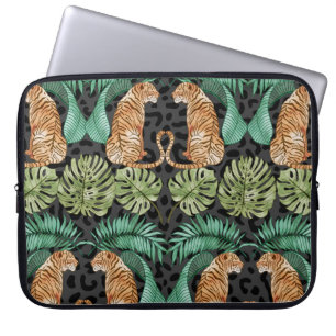 Tiger Löv: Vattenfärgsjungel utan sömn. Laptop Fodral