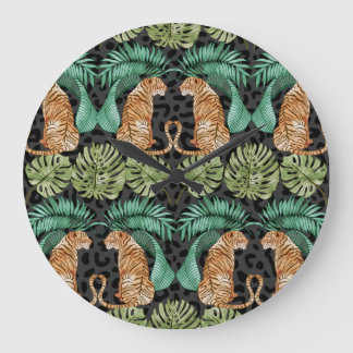 Tiger Löv: Vattenfärgsjungel utan sömn. Stor Klocka