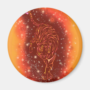 Tiger Magnet löper vid Galaxy Starry Natt