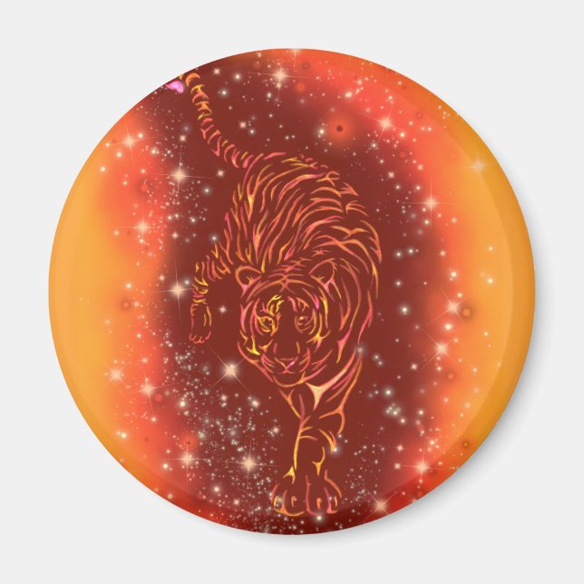 Tiger Magnet löper vid Galaxy Starry Natt (Framsidan)
