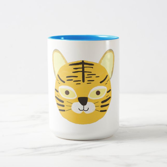 tiger målkonst Två-Tonad mugg (Center)