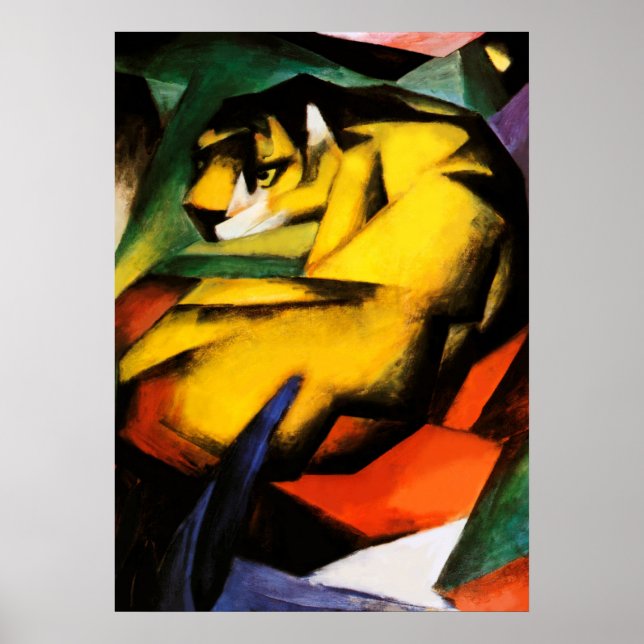 Tiger-målning av Franz Marc Poster (Framsidan)