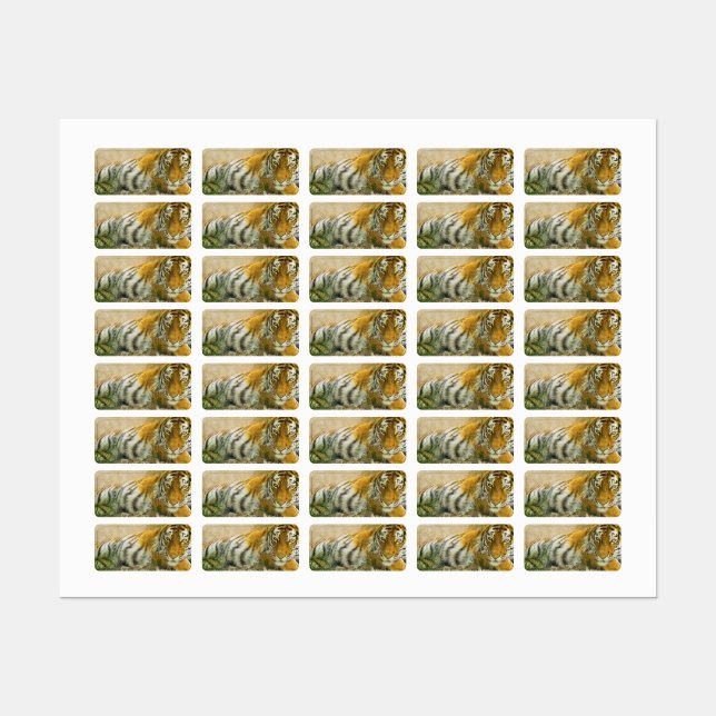 Tiger-målning Klistermärke (Ark)