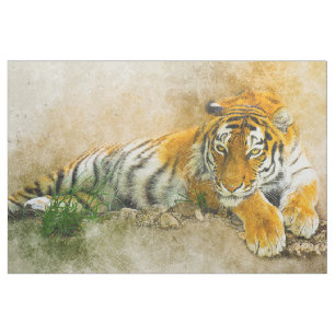 Tiger-målning Tyg