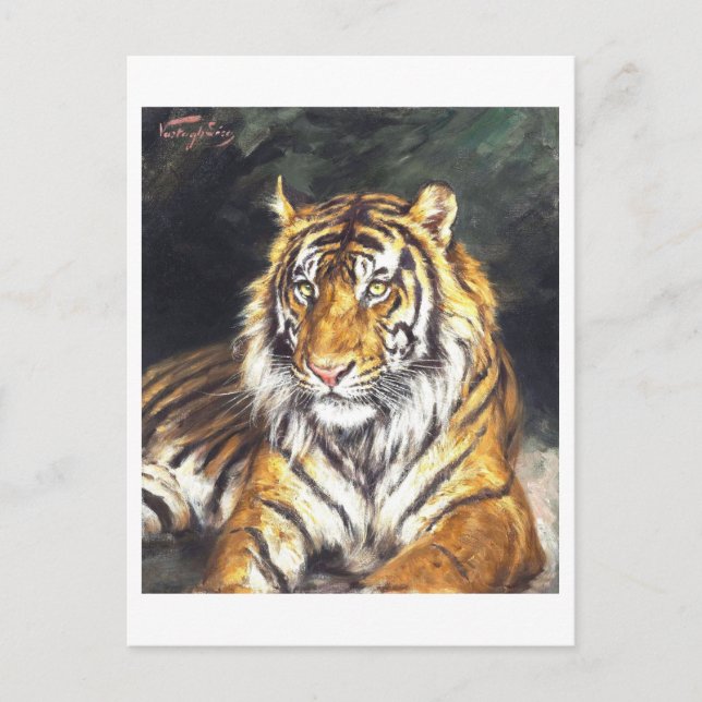Tiger-målning Vykort (Framsida)