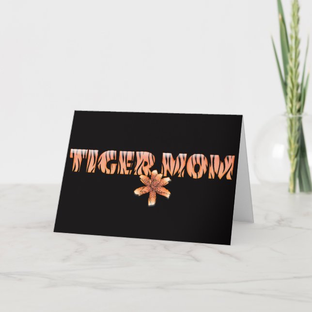 Tiger Mamma med Tiger Lily Mors dag Card Kort (Framsida)