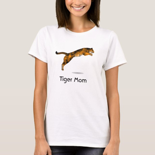 Tiger Mamma Tshirt - Modern tiverande tiger T Shirt (Framsida)