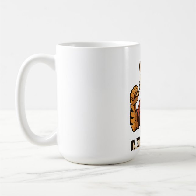 Tiger Martial Arts - Never Give up motivational  Kaffemugg (Vänster)