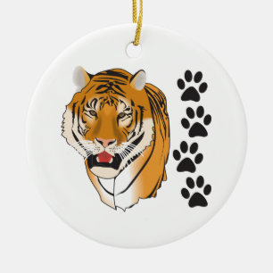 Tiger Mascot Julgransprydnad Keramik