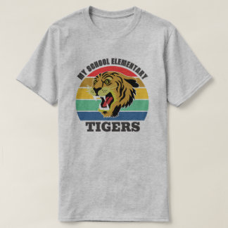 Tiger Mascot School Anpassade Template T-Shirt