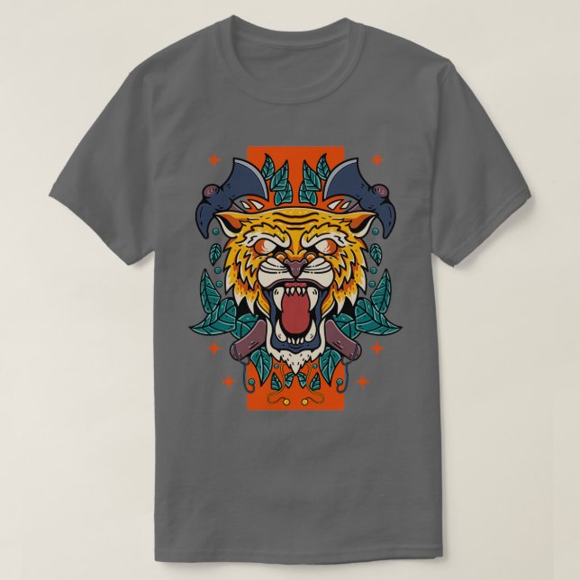 tiger med ax i bakgrunden Classic TShirt T Shirt (Design framsida)