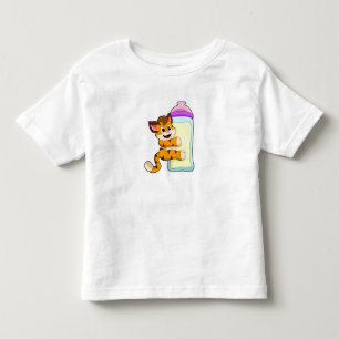Tiger med Baby flaska i Mjölk T Shirt