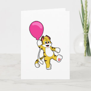 Tiger med ballong kort