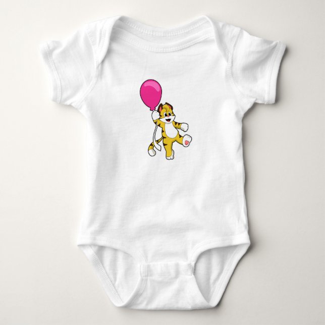 Tiger med ballong t shirt (Framsida)