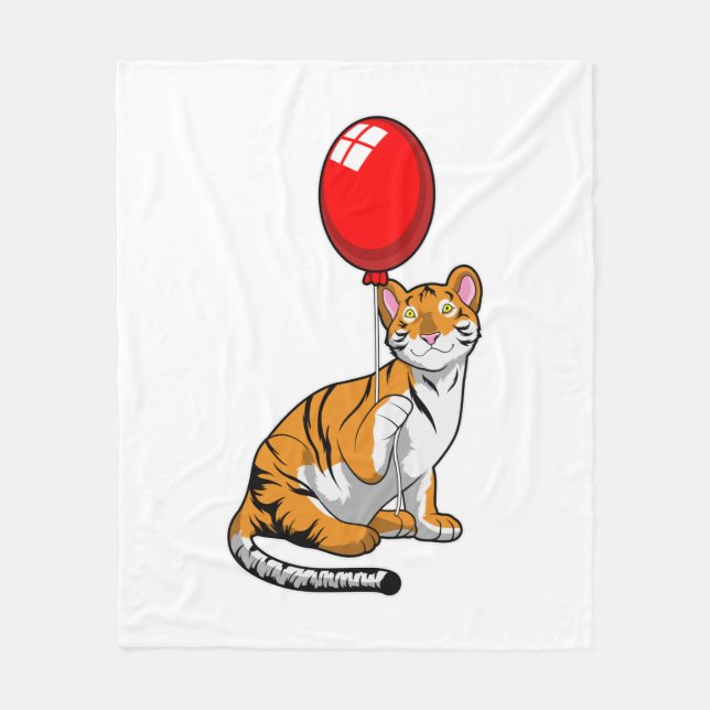 Tiger med Balloon Fleecefilt (Framsidan)