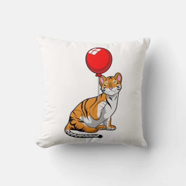 Tiger med Balloon Kudde (Framsida)