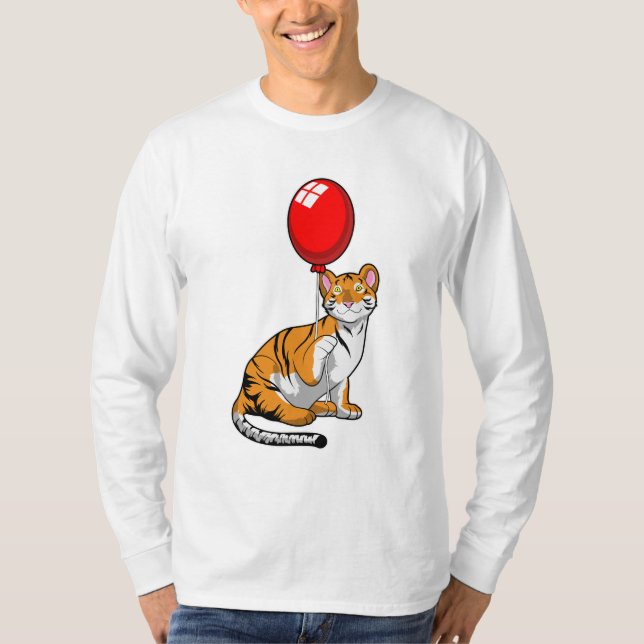 Tiger med Balloon T Shirt (Framsida)
