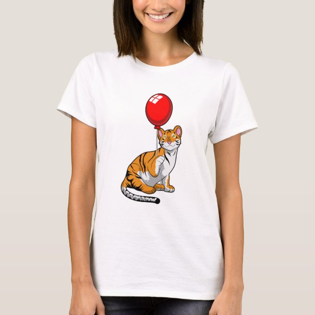 Tiger med Balloon T Shirt (Framsida)