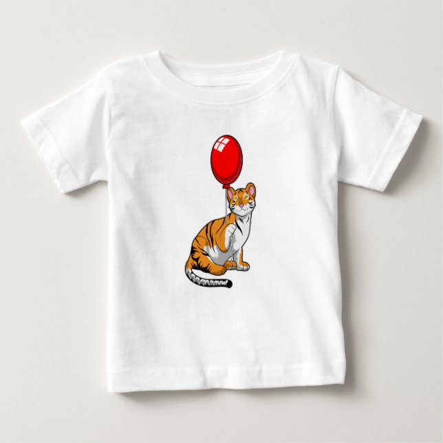 Tiger med Balloon T Shirt (Framsida)