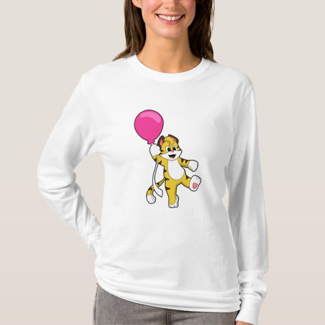 Tiger med Balloon T Shirt (Framsida)