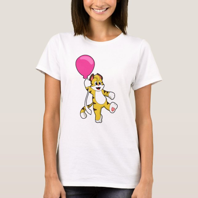 Tiger med Balloon T Shirt (Framsida)