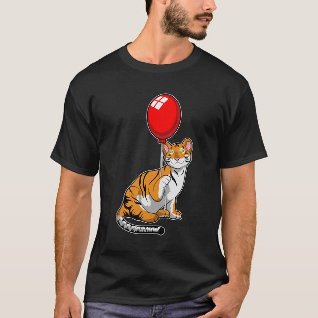 Tiger med Balloon T Shirt (Framsida)