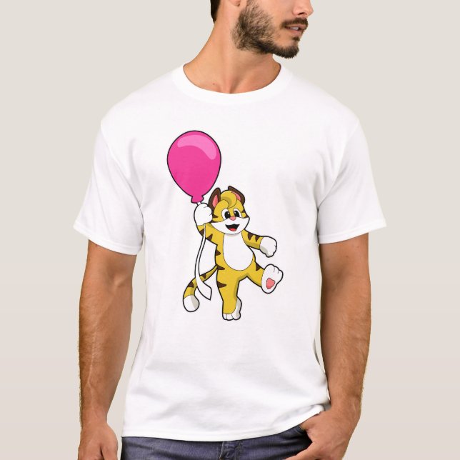Tiger med Balloon T Shirt (Framsida)