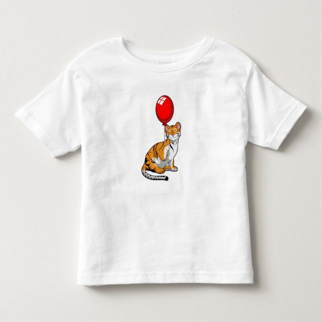 Tiger med Balloon T Shirt (Framsida)