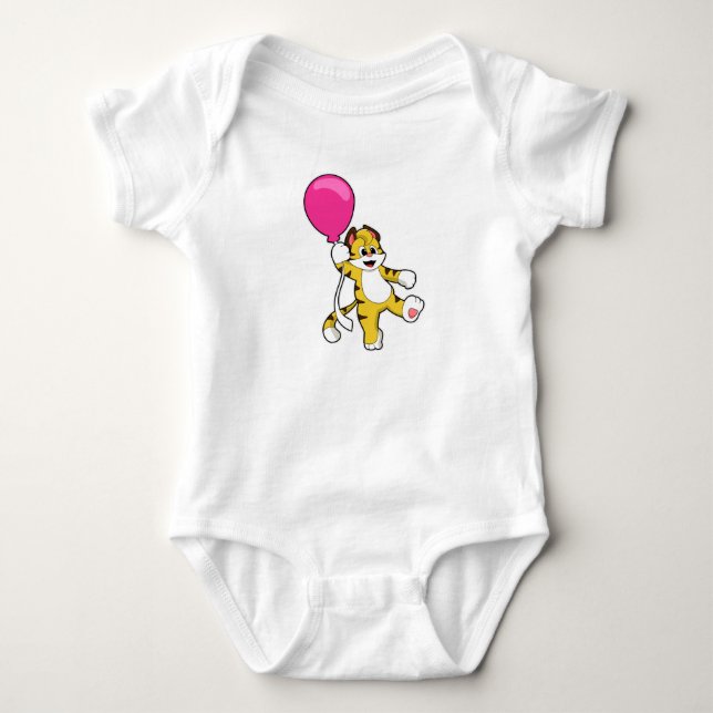 Tiger med Balloon T Shirt (Framsida)