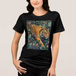 Tiger med bärnstensögon Fantasi Djungelbladverk T Shirt