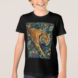 Tiger med bärnstensögon Fantasi Djungelbladverk T Shirt