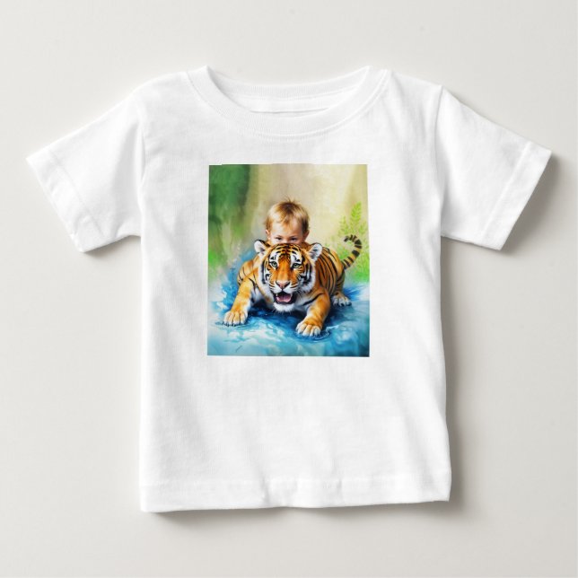 tiger med bebis t shirt (Framsida)