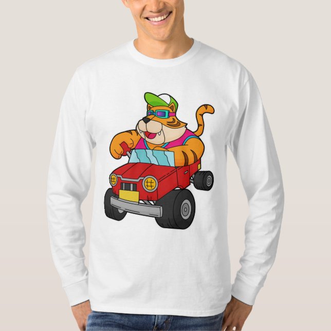 Tiger med bil t shirt (Framsida)