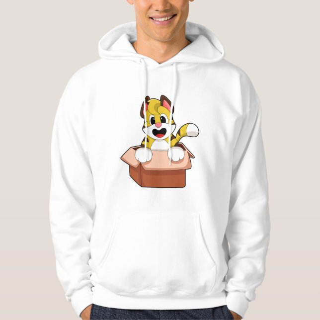 Tiger med Box Hoodie (Framsida)
