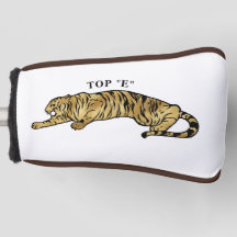 Tiger med Brown & White Background Golf 