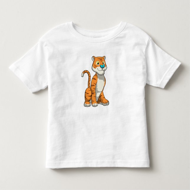 Tiger med Butterfly T Shirt (Framsida)