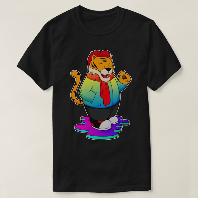 Tiger med Cigar T Shirt (Design framsida)