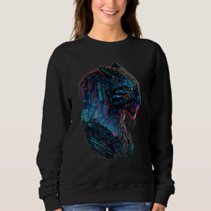 tiger med cyberpunk Stad Japansk stil för Gamin T Shirt