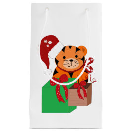 Tiger med en tomtehatt