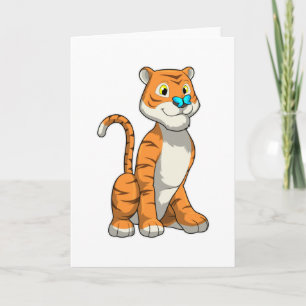 Tiger med fjäril kort
