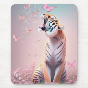 Tiger med fjärilar musmatta