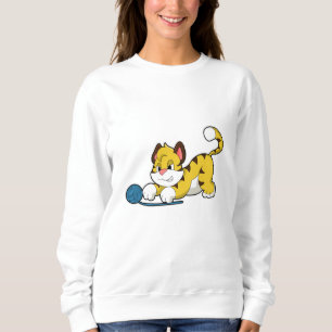 Tiger med garn av ull boll t shirt