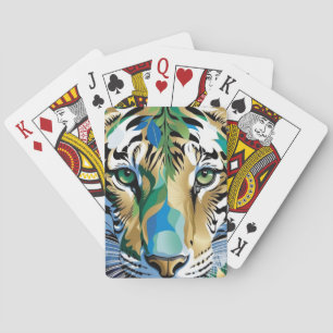 Tiger med gröna ögon Modern djurkonst Casinokort