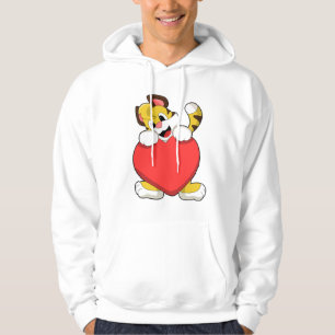 Tiger med hjärta hoodie