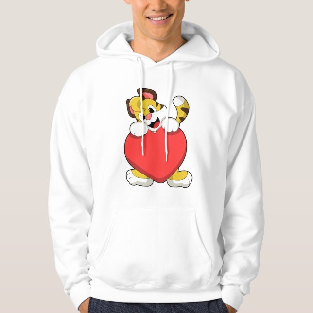 Tiger med hjärta hoodie (Framsida)